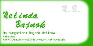melinda bajnok business card